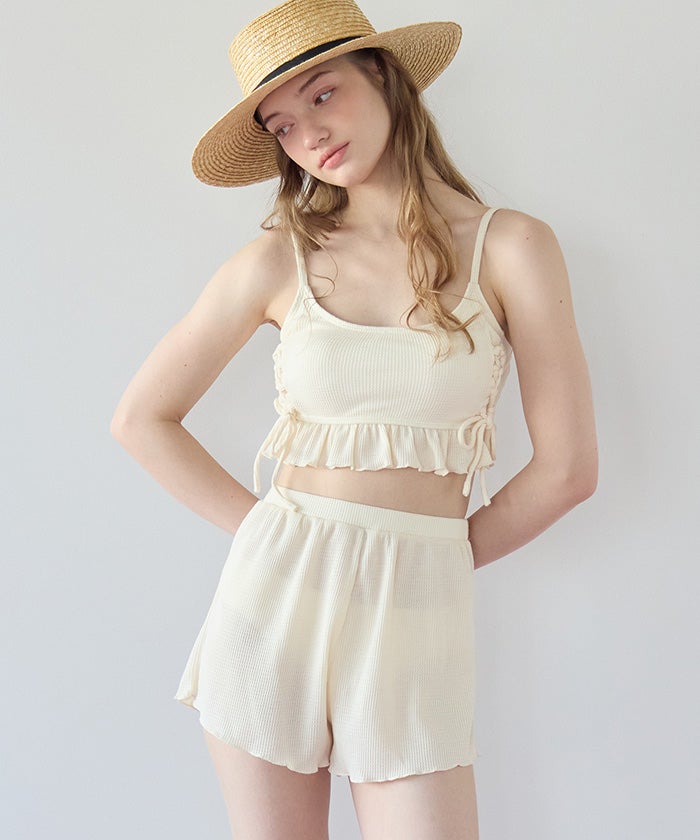 ワッフル素材レースアップビキニ/水着セット | SEA DRESS