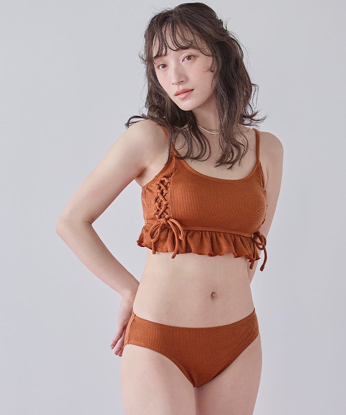 ワッフル素材レースアップビキニ/水着セット | SEA DRESS