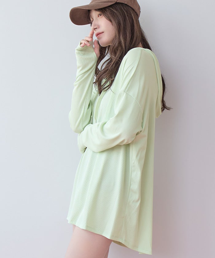 seadress  シードレス　ラッシュパーカープルオーバー　白 SEA DRESS（シードレス） ラッシュガード オーバーシルエットラッシュ