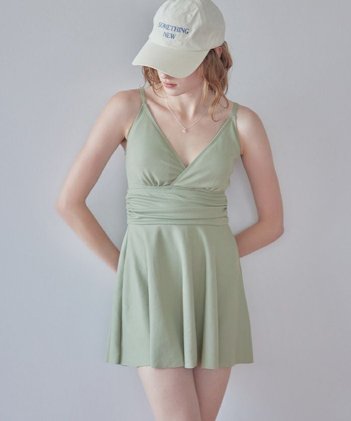 スカート付Vネックワンピース/水着 | SEA DRESS