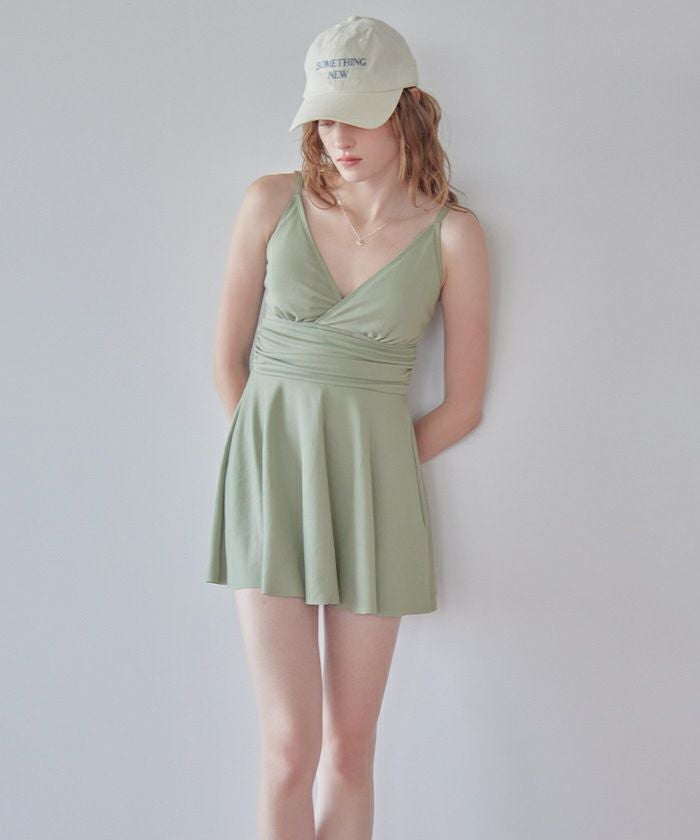 スカート付Vネックワンピース/水着 | SEA DRESS