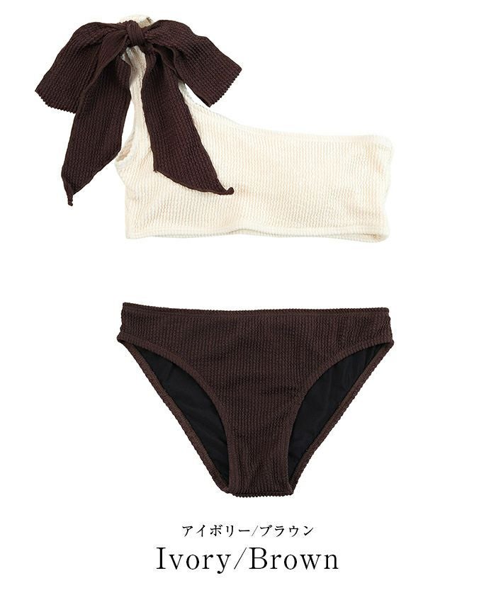 uneuneワンショルダーリボンビキニ/水着 | SEA DRESS