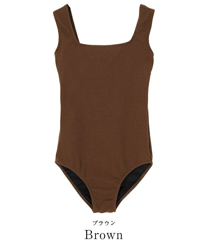 リブニットバッククロスワンピース/水着 | SEA DRESS