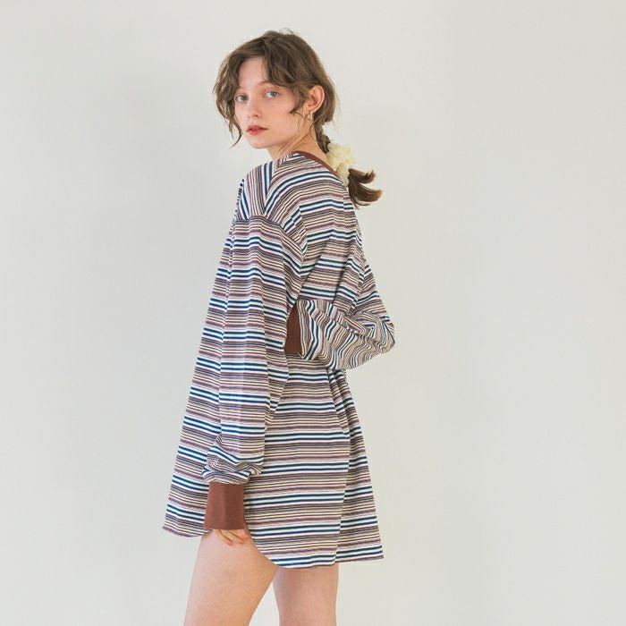 マルチボーダーロングTシャツ | SEA DRESS