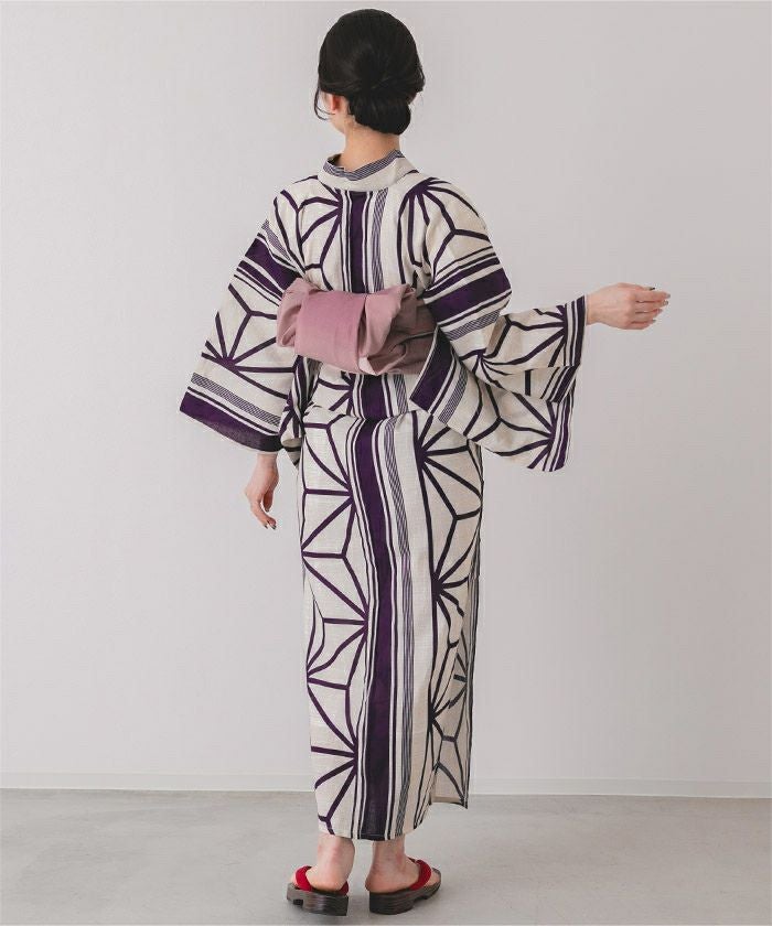 麻の葉古典柄 綿麻浴衣 | SEA DRESS