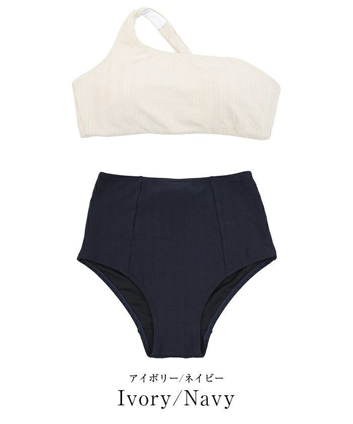 ワンショルダー×ハイウエストビキニ/水着 | SEA DRESS
