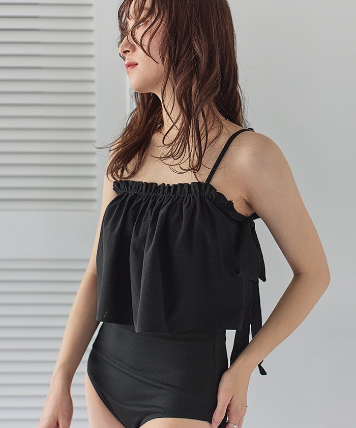 サイドリボンフレアトップス付ビキニ/セット水着 | SEA DRESS