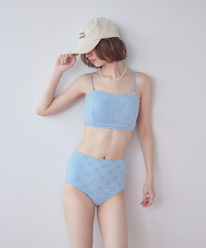 ⚫︎専用⚫︎最終お値下げしました★シーア★seea ビキニ 水着 ハイウエスト　水色 ハイウエストパイル地ビキニ/水着【メール便可／100】 | SEA DRESS