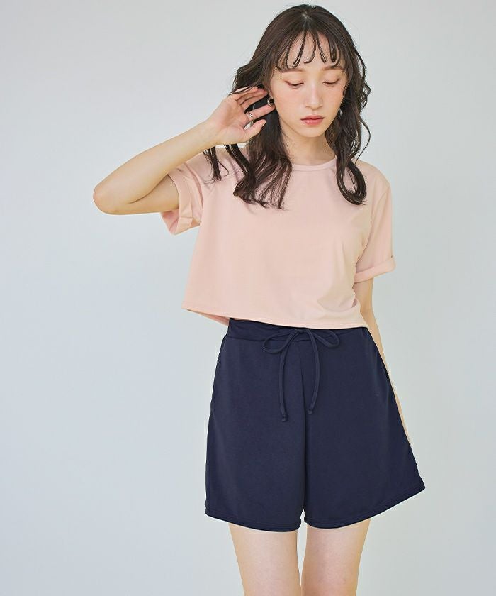 4点セット/半袖Tシャツ×ショートパンツ×ビキニ/水着 | SEA DRESS