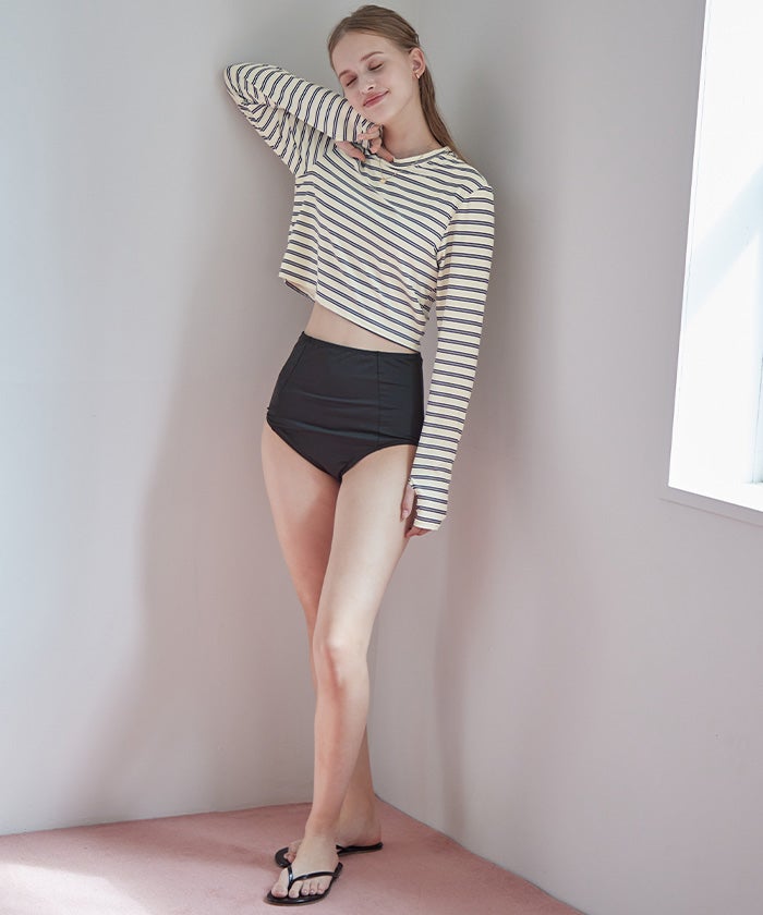 3点セット/ショートパンツ×カップ付長袖ビキニ/水着 | SEA DRESS