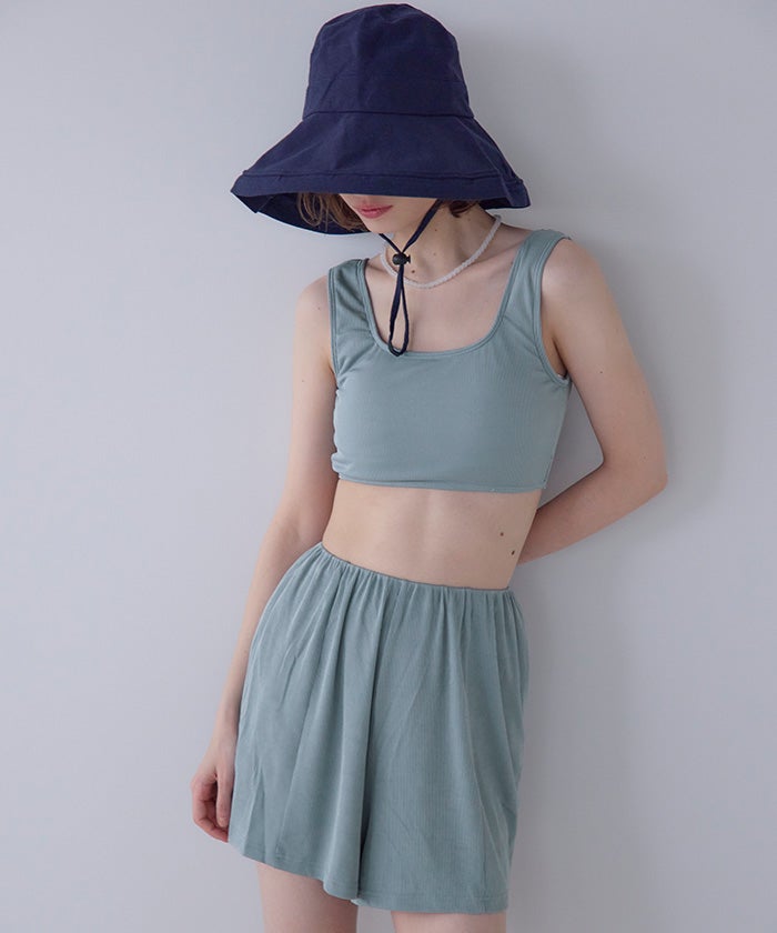 4点セット/ヘムラインラッシュガード×ビキニ/水着 | SEA DRESS