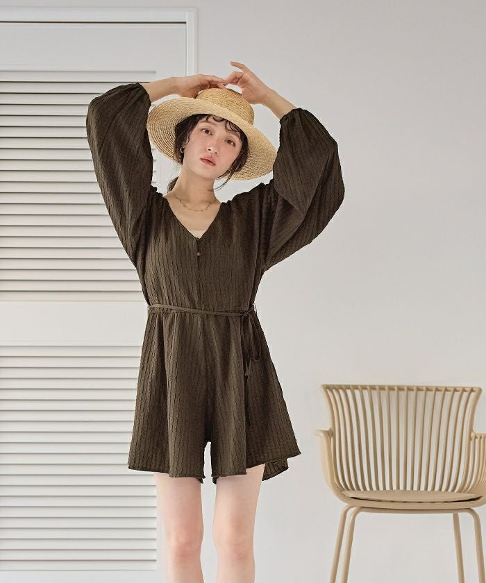 フレアシルエット長袖ロンパース/ラッシュガード | SEA DRESS