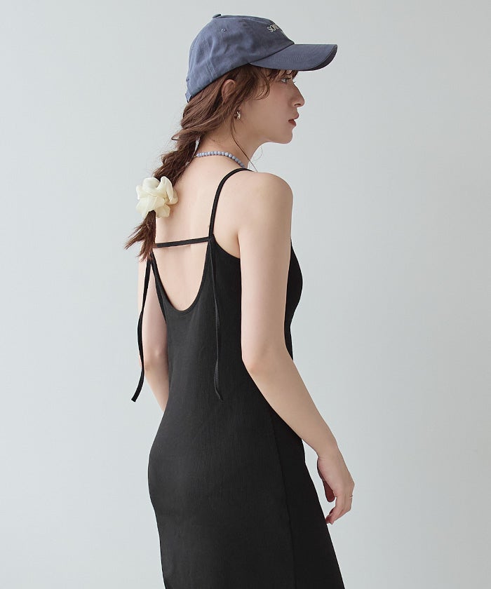 バックオープンデザインキャミソールワンピース | SEA DRESS