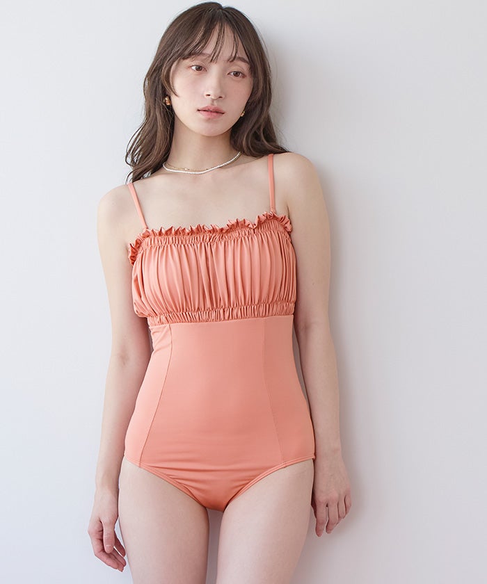 フリルギャザーデザインワンピース/水着 | SEA DRESS