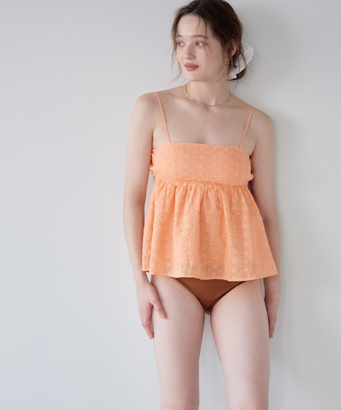 3点セット/フラワーレースペプラムビキニ×ショートパンツ/水着 | SEA DRESS