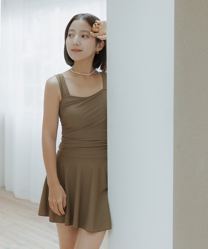スカート付ショルダーリボンワンピース/水着 | SEA DRESS