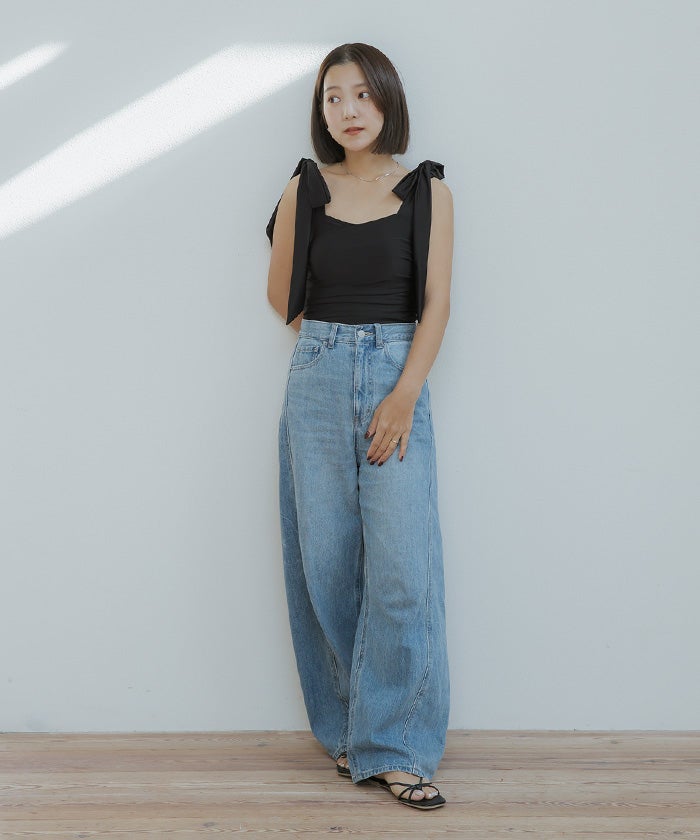 スカート付ショルダーリボンワンピース/水着 | SEA DRESS