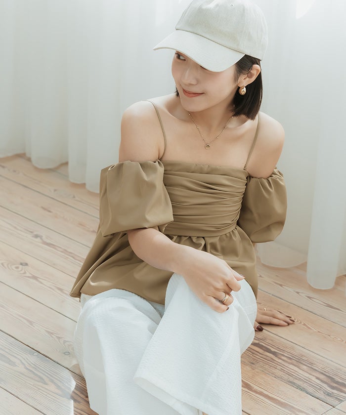 3点セット/オフショルダーフレアビキニ×ショートパンツ/水着 | SEA DRESS