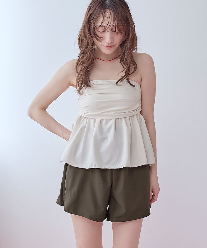 3点セット/オフショルダーフレアビキニ×ショートパンツ/水着 | SEA DRESS